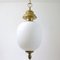 Italian Brass and Satin Opaline Glass Pendant from Azucena, 1950s, Image 3