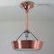 French Art Deco Copper and Satin Glass Flush Mount Pendant, 1930s, Image 4