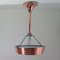 French Art Deco Copper and Satin Glass Flush Mount Pendant, 1930s, Image 5