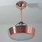 French Art Deco Copper and Satin Glass Flush Mount Pendant, 1930s, Image 3