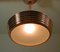 French Art Deco Copper and Satin Glass Flush Mount Pendant, 1930s, Image 8