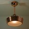 French Art Deco Copper and Satin Glass Flush Mount Pendant, 1930s, Image 10