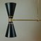 Lámpara de araña diabolo francesa Mid-Century de doble cono en negro, años 50, Imagen 13