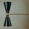 Schwarze Französische Mid-Century Diabolo Hängelampe in Kegelform, 1950er 13