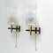 Mid-Century French Brass & Textured Glass Sconces from Maison Arlus, 1950s, Set of 2, Image 6