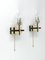 Mid-Century French Brass & Textured Glass Sconces from Maison Arlus, 1950s, Set of 2, Image 7