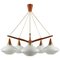 Mid-Century Swedish Teak & Satin Glass Chandelier from Asea, 1960s, Image 1