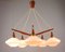 Mid-Century Swedish Teak & Satin Glass Chandelier from Asea, 1960s, Image 14