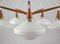 Mid-Century Swedish Teak & Satin Glass Chandelier from Asea, 1960s, Image 9