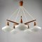 Mid-Century Swedish Teak & Satin Glass Chandelier from Asea, 1960s, Image 2