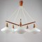 Mid-Century Swedish Teak & Satin Glass Chandelier from Asea, 1960s, Image 7