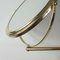 Italian Articulating and Adjustable Brass Vanity 2-Sided Wall Mirror, 1950s 4