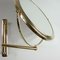 Italian Articulating and Adjustable Brass Vanity 2-Sided Wall Mirror, 1950s 8