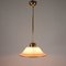 German Art Deco Bauhaus Cream Opaline Glass and Brass Pendant, 1930s, Image 10