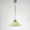 German Art Deco Bauhaus Cream Opaline Glass and Brass Pendant, 1930s 2