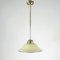 Lámpara colgante Bauhaus alemana de vidrio opalino y latón, años 30, Imagen 2