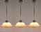 Lampe à Suspension Art Déco Crème Bauhaus en Verre Opalin et Laiton, Allemagne, 1930s 11