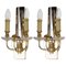 Brass and Crystal Sconces from Val Saint Lambert, Set of 2 1