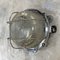 Vintage Industrial Cast Aluminium Outdoor Bulkhead Wall Lamp with Reeded Glass Shade & Cage 2
