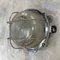 Vintage Industrial Cast Aluminium Outdoor Bulkhead Wall Lamp with Reeded Glass Shade & Cage, Image 2