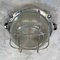 Vintage Industrial Cast Aluminium Outdoor Bulkhead Wall Lamp with Reeded Glass Shade & Cage 6