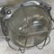 Vintage Industrial Cast Aluminium Outdoor Bulkhead Wall Lamp with Reeded Glass Shade & Cage 5