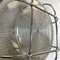 Vintage Industrial Cast Aluminium Outdoor Bulkhead Wall Lamp with Reeded Glass Shade & Cage 9