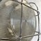 Vintage Industrial Cast Aluminium Outdoor Bulkhead Wall Lamp with Reeded Glass Shade & Cage, Image 9