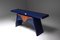 Table Console Bleue Laquée, 1980s 6