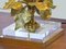 Goldfarbene Tischlampe aus Messing mit Blattwerk 6