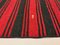 Alfombra Kilim Runner turca vintage en rojo y negro, Imagen 6