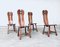 Brutalist Oak Dining Chairs from De Puydt, Belgium, 1960s, Set of 4 17