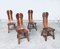 Brutalist Oak Dining Chairs from De Puydt, Belgium, 1960s, Set of 4 1