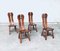 Brutalist Oak Dining Chairs from De Puydt, Belgium, 1960s, Set of 4 20