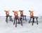 Brutalist Hard Wood Dining Chairs from Vervoort, 1960s, Set of 4 14