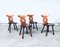 Brutalist Hard Wood Dining Chairs from Vervoort, 1960s, Set of 4, Image 14