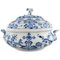 Large Antique Hand-Painted Porcelain Blue Onion Lidded Soup Bowl from Meissen, Image 1