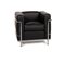 Black Leather LC2 Armchair by Le Corbusier for Cassina 1