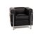 Butaca LC2 de cuero negro de Le Corbusier para Cassina, Imagen 1