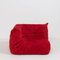 Canapé d'Angle Togo en Daim Rouge par Michel Ducaroy pour Ligne Roset 2