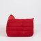 Togo Red Suede Corner Sofa by Michel Ducaroy for Ligne Roset 4