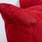 Divano e poggiapiedi Toga in camoscio rosso di Michel Ducaroy per Ligne Roset, set di 2, Immagine 10