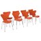 Chaises Series 7 en Cuir Orange par Arne Jacobsen pour Fritz Hansen, Set de 8 1