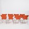 Chaises Series 7 en Cuir Orange par Arne Jacobsen pour Fritz Hansen, Set de 8 3