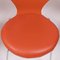 Sedie serie 7 in pelle arancione di Arne Jacobsen per Fritz Hansen, set di 8, Immagine 10