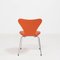 Orange Leather Series 7 Chairs by Arne Jacobsen for Fritz Hansen, Set of 8 8