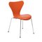 Orange Leather Series 7 Chair by Arne Jacobsen for Fritz Hansen 1