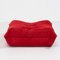 Togo Red Modular Sofas and Footstool by Michel Ducaroy for Ligne Roset, Set of 3 8