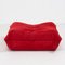 Togo Red Modular Sofas and Footstool by Michel Ducaroy for Ligne Roset, Set of 3, Image 8