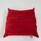 Togo Red Modular Sofas and Footstool by Michel Ducaroy for Ligne Roset, Set of 3 9